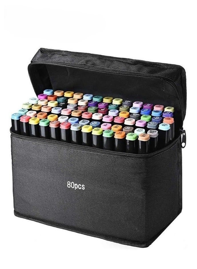 80-Piece Twin Side Marker Pens Set - Image 1